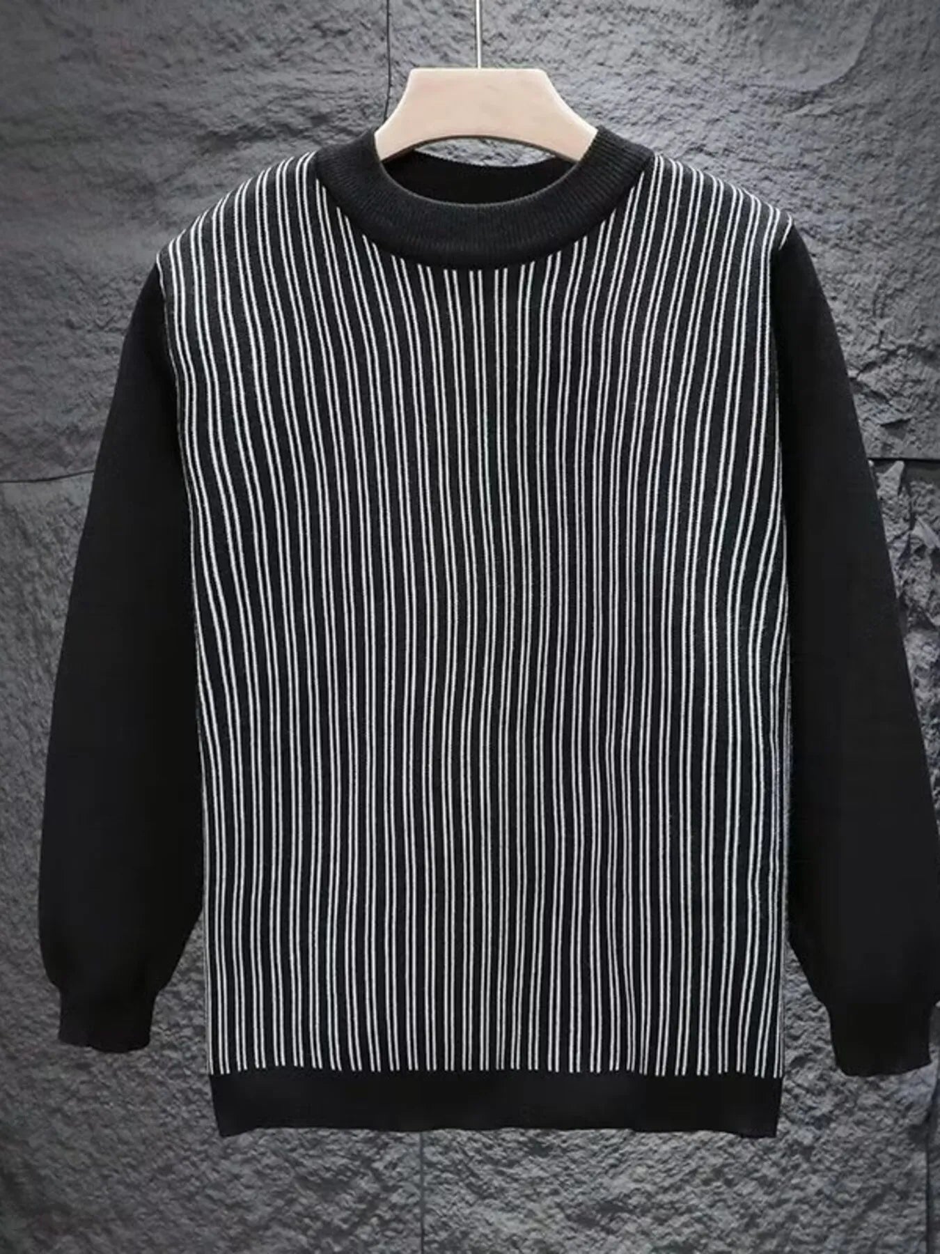 Men's Plus Size Striped Sweater