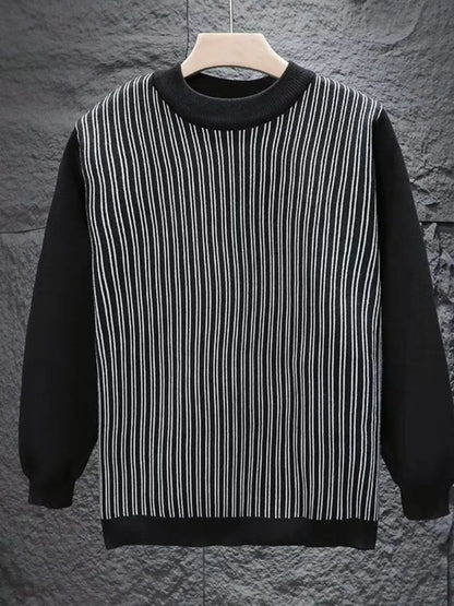Men's Plus Size Striped Sweater