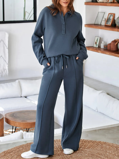 Sweatshirt and High Waist Pants Active Set