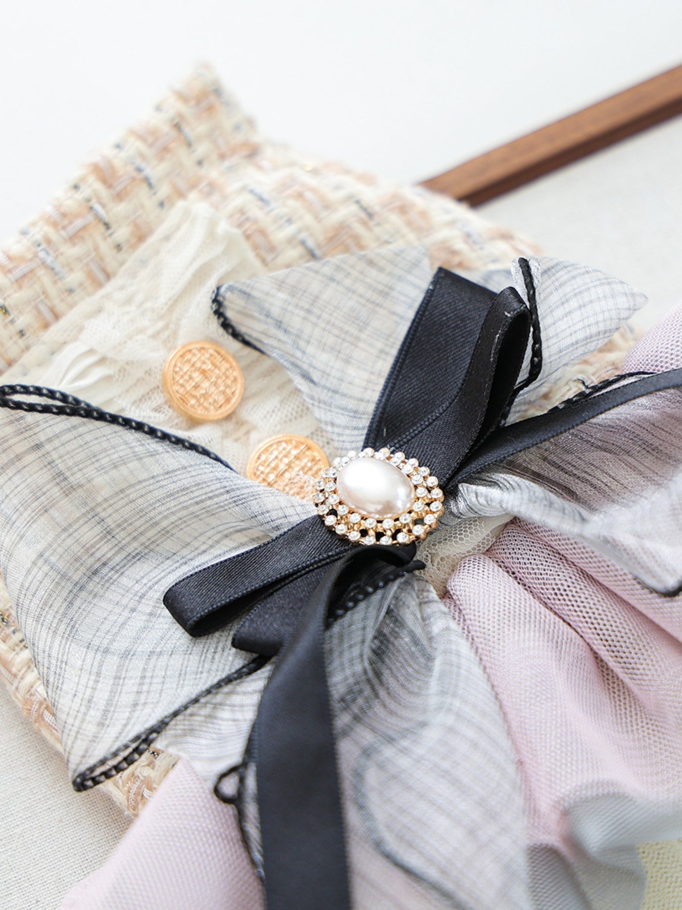 Tweed Pet Dress with Ruffle