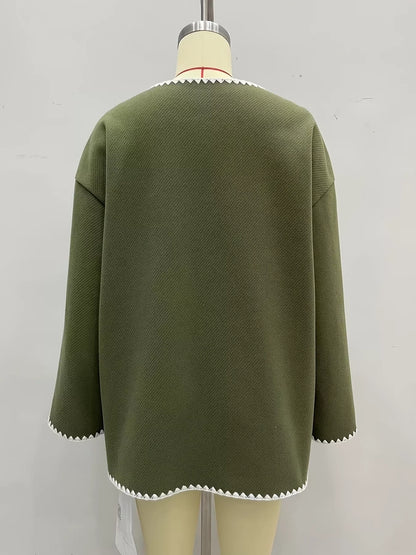 Plus size button jacket, view 8