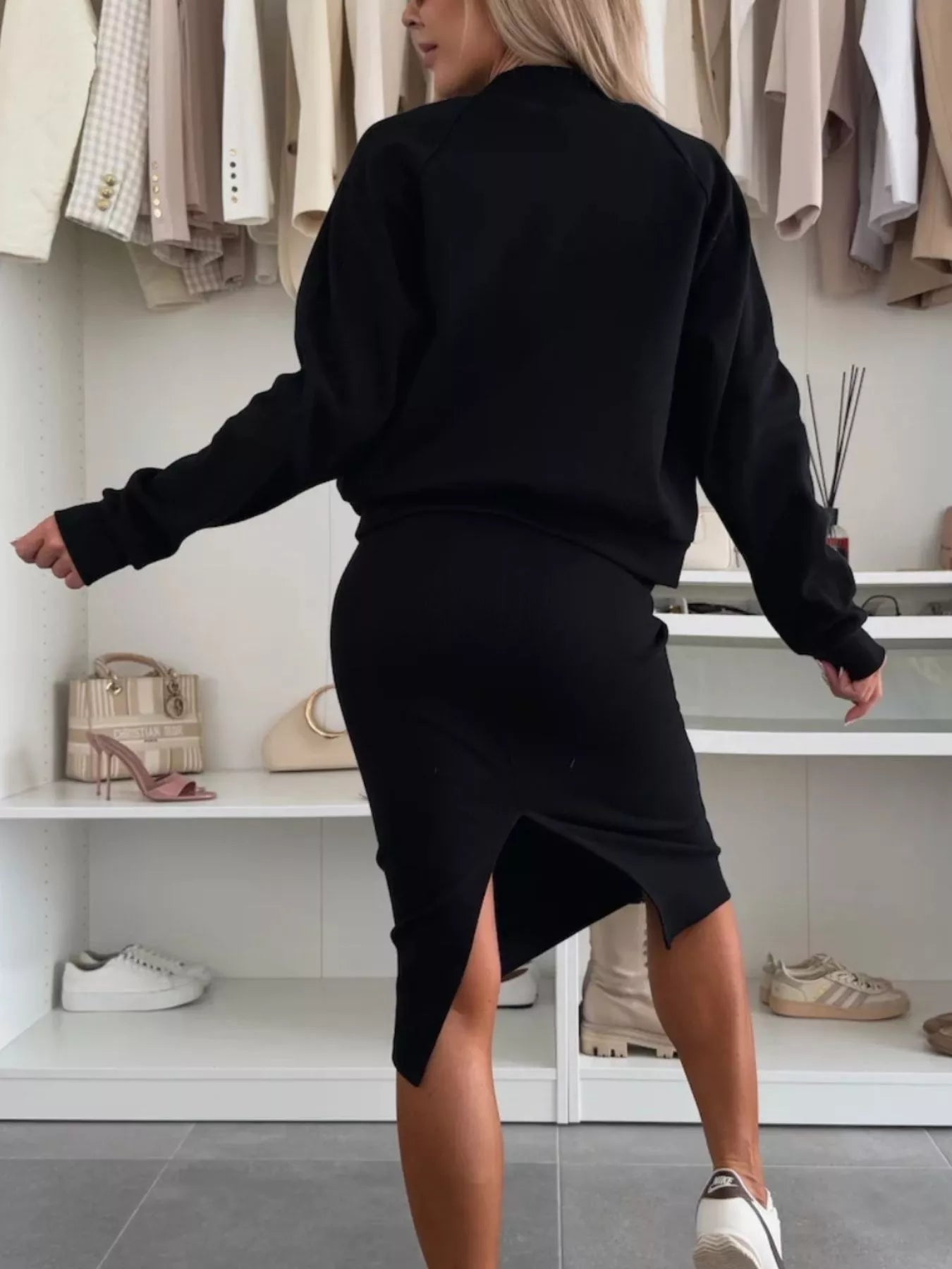 Full Size Dress and Outerwear Set