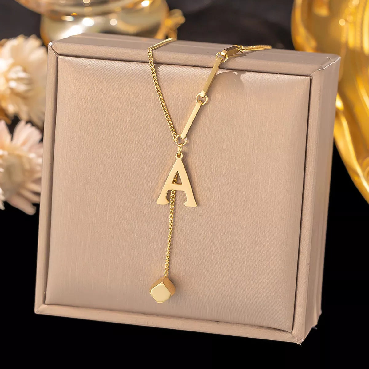 Initial letter pendant necklace, view 2