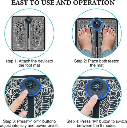 Electric Foot Massager Pad Blood Circulation Muscle Stimulator Mat 19 Levels and 8 Modes-Massage Mat