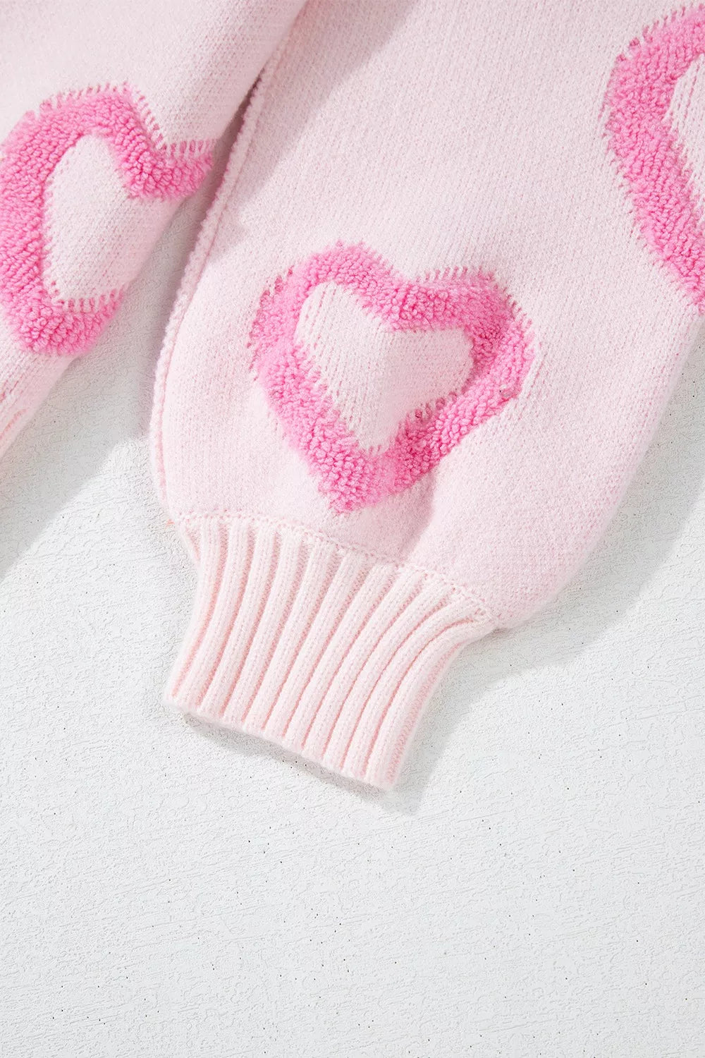 Heart Shape Bubble Sleeve Baggy Sweater