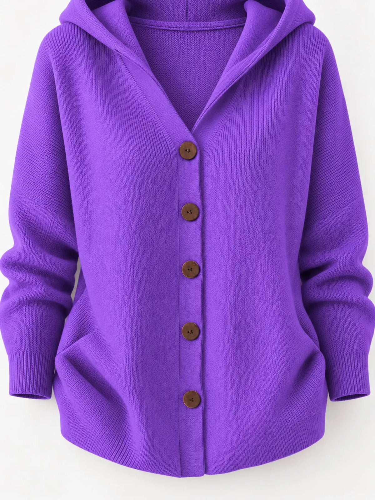 Plus Size Hooded Knit Cardigan, 12 Colors up to 5XL