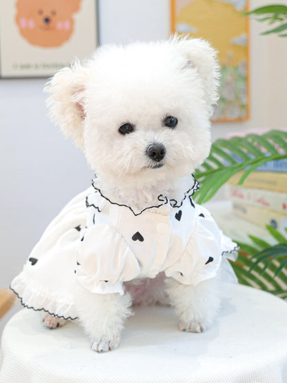 Heart-Patterned Bowknot Pet Dress