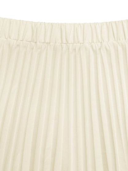 Sleeveless Vest and Pleated Maxi Skirt Set