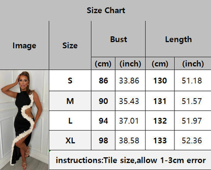 Sleeveless hollowed out side slit long floral dress