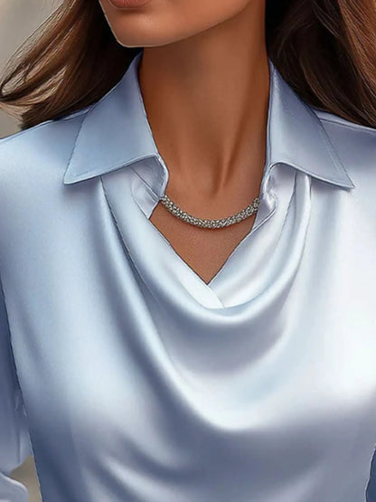 Full Size Collared Neck Long Sleeve Blouse