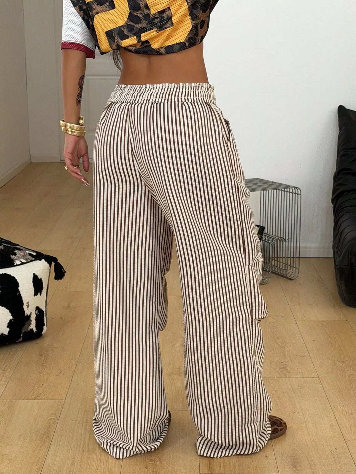 Striped cargo pants, view 5