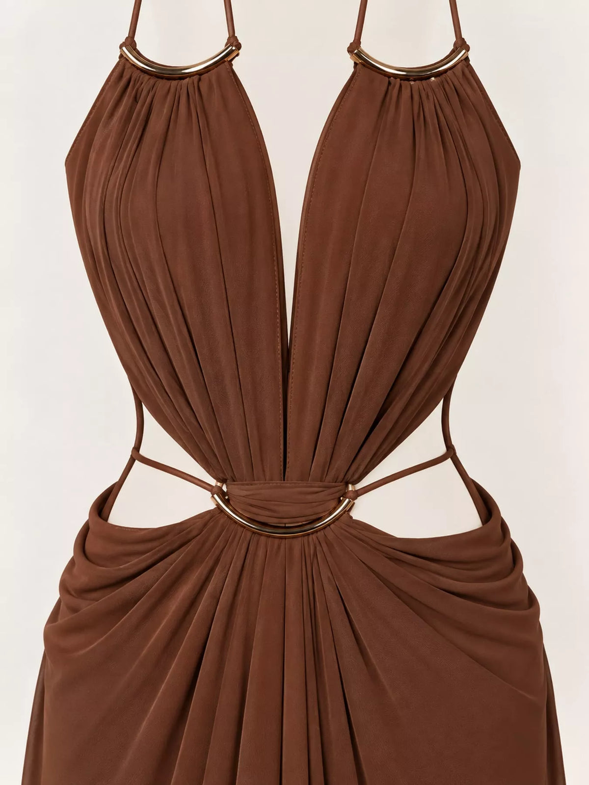 Backless plunge maxi dress, view 11