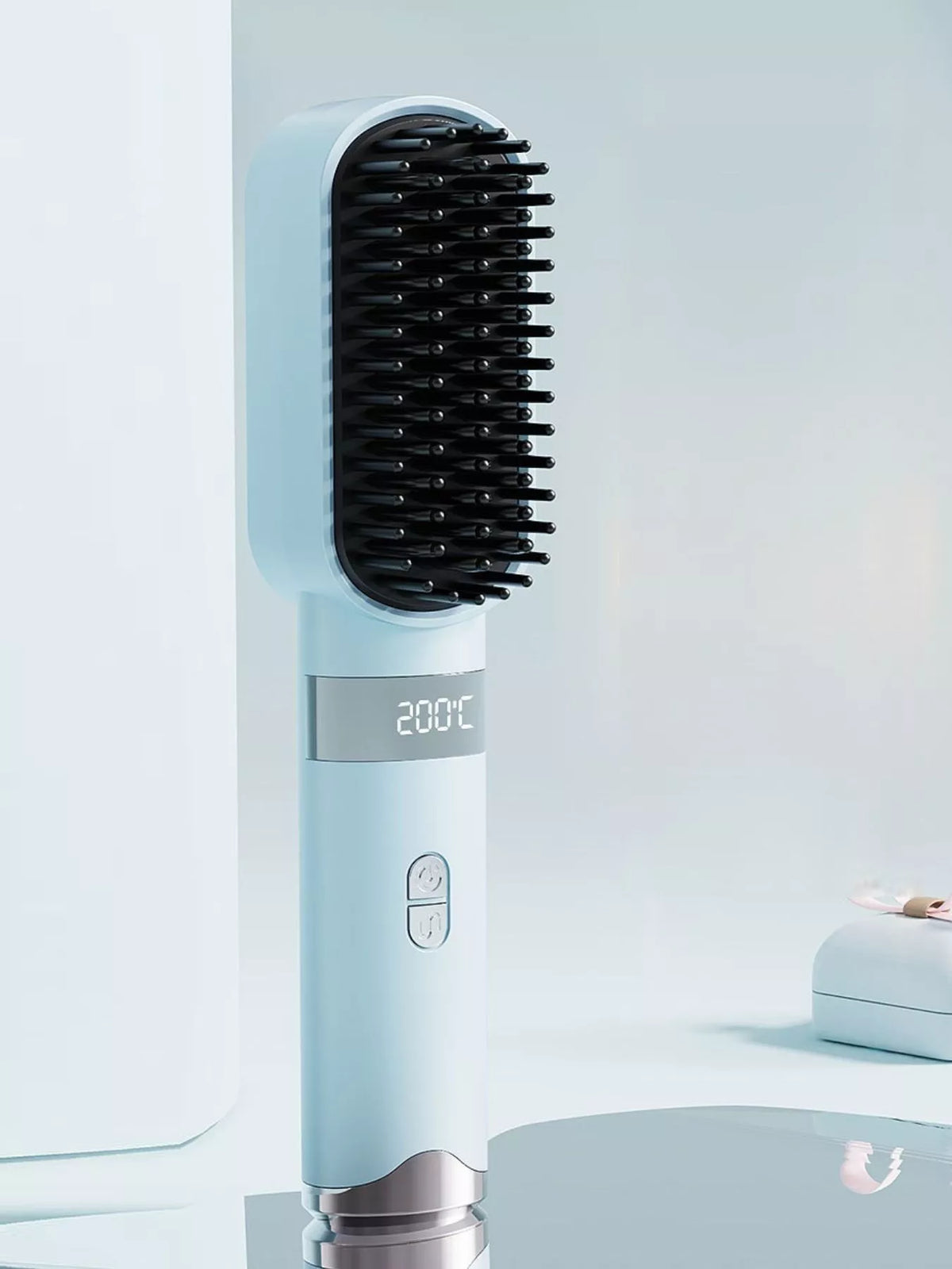 2-in-1 Portable Wireless Ionic Brush Straightener Comb