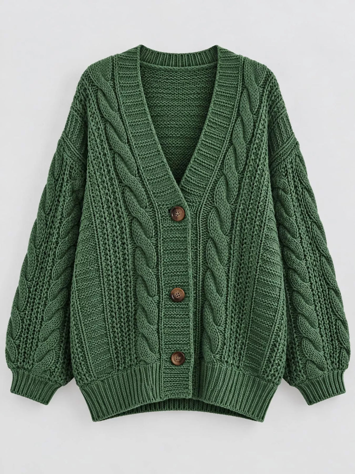 Plus size cable cardigan, view 9