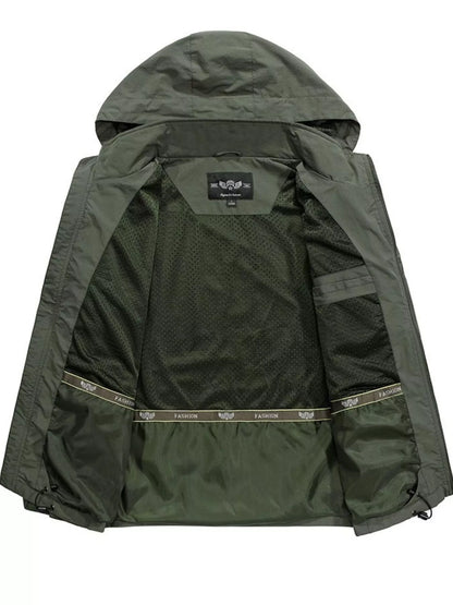 Men's Zip Up Long Sleeve Hooded Jacket