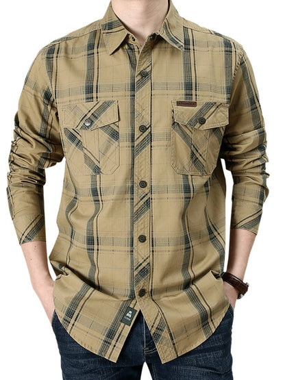 Men's Plus Size Casual Long Sleeve Shirt