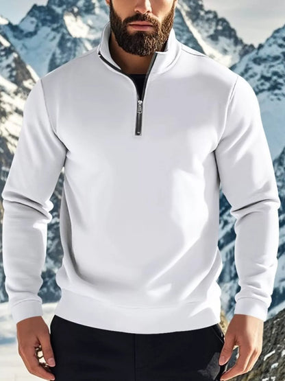 Men's Full Size Solid Color Zip Sweatshirt