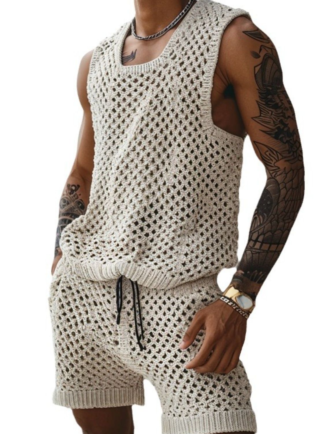 Men's Plus Tank and Shorts Set