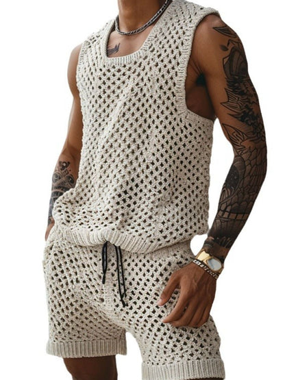 Men's Plus Tank and Shorts Set