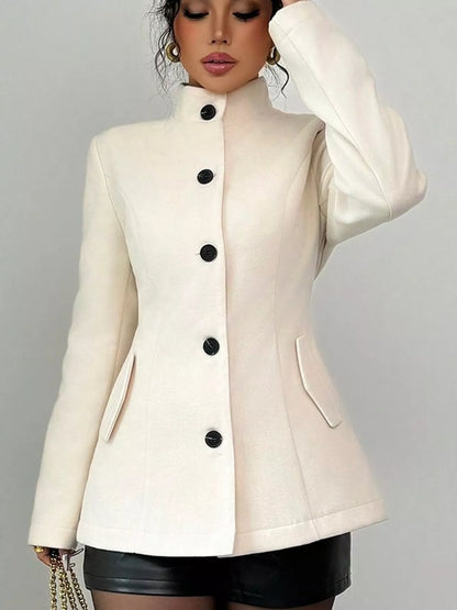Stand-collar single-breasted jacket, view 6