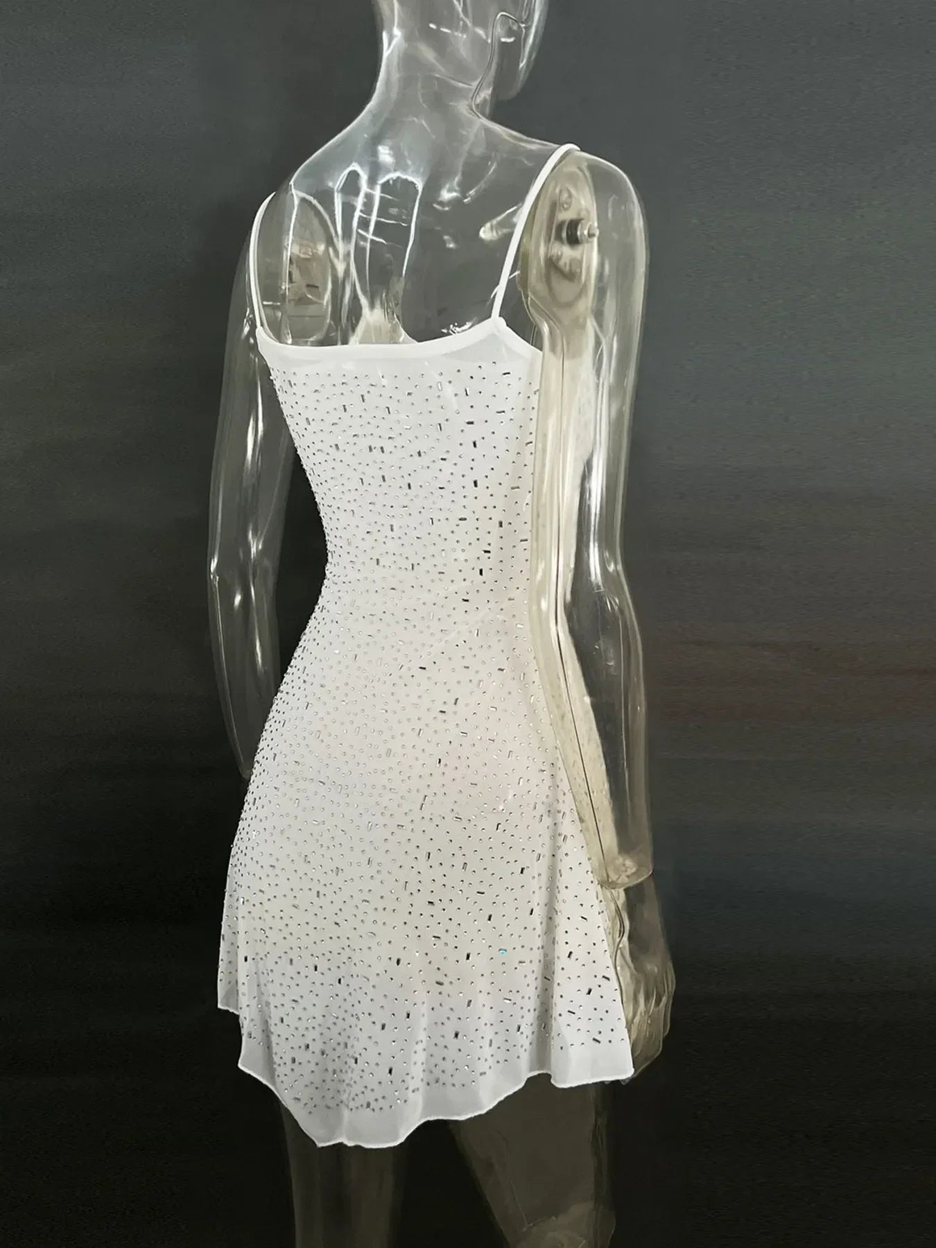 Rhinestone Decor Mini Cami Dress