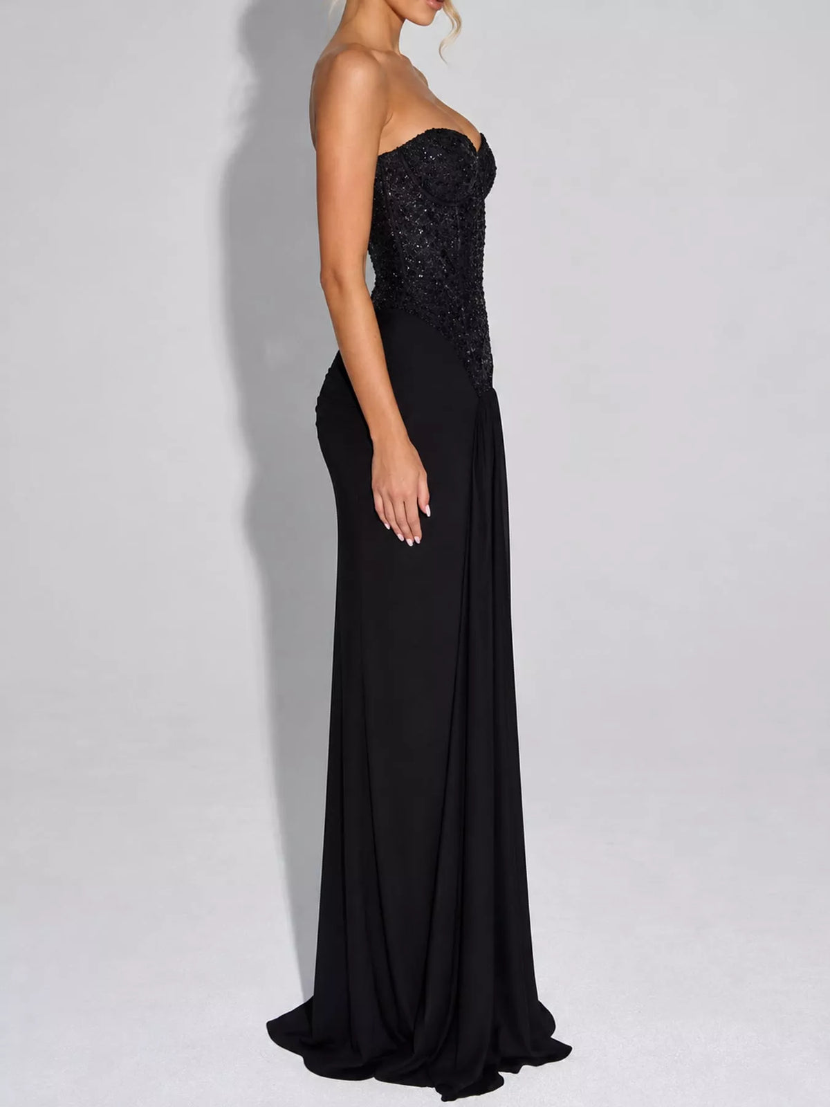 Strapless sequin corset dress, view 27
