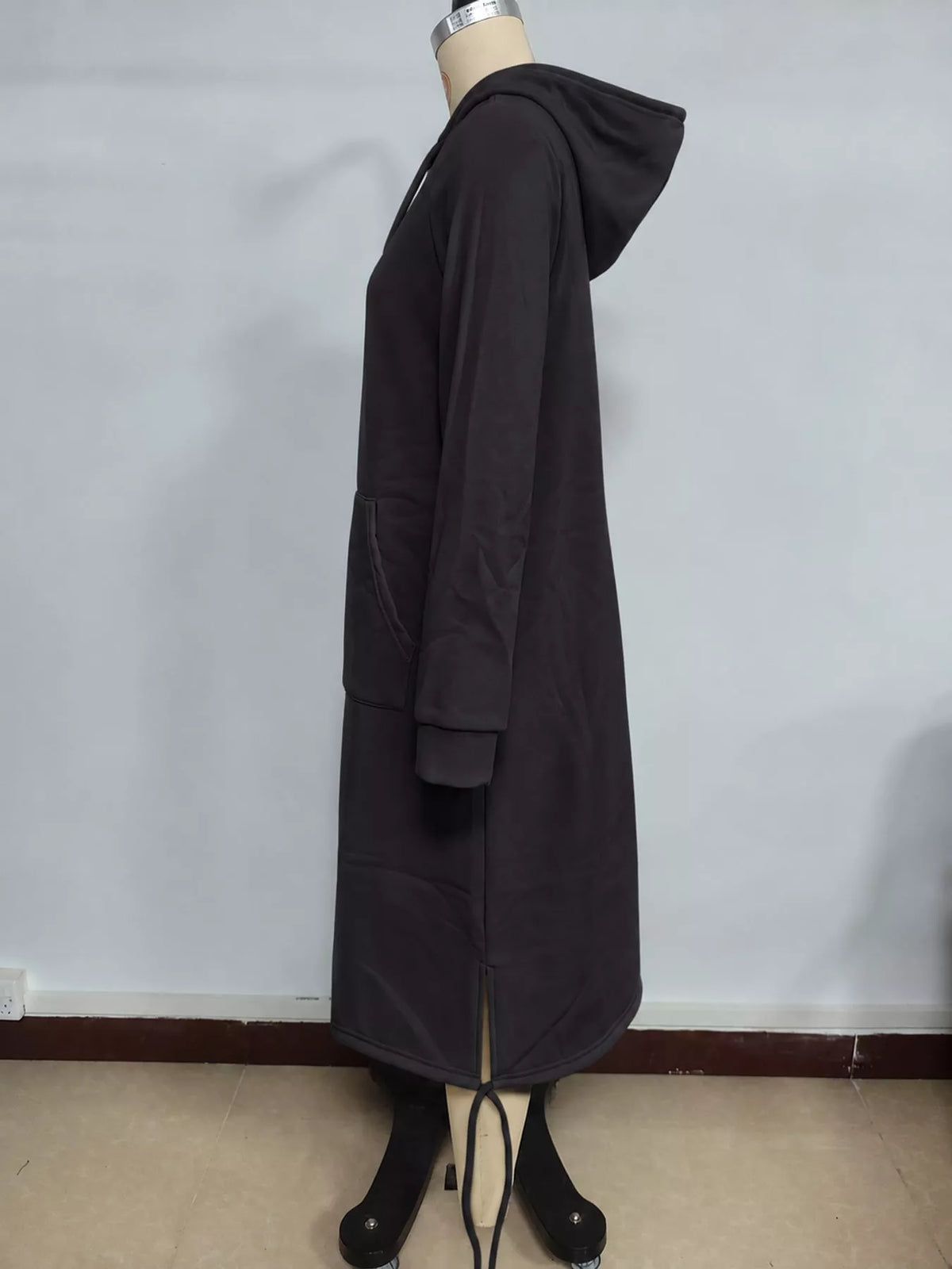 Hooded sweatshirt midi dress, view 8