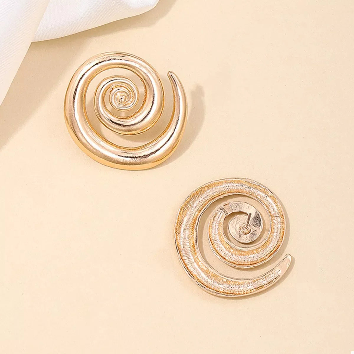 18K Gold-Plated Spiral Statement Earrings
