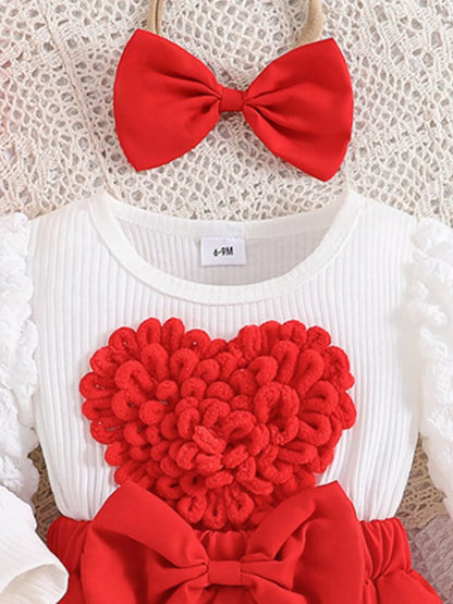 Children's Heart Decor Dress with Headband