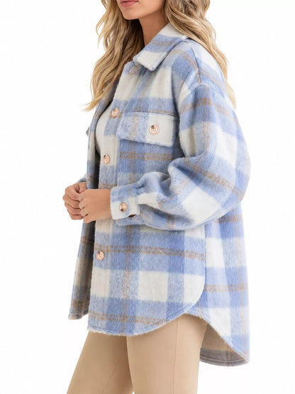 Plaid button-down jacket, view 7
