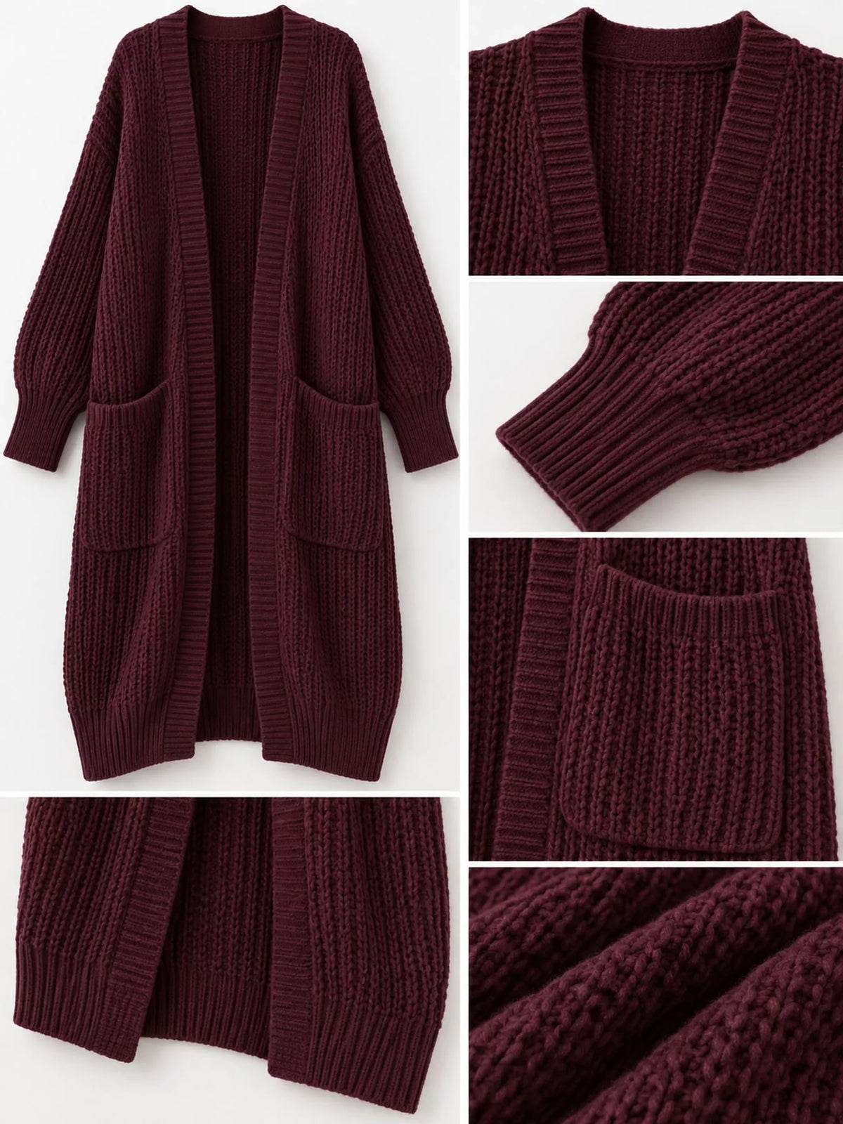 Chunky knit openwork cardigan, view 11