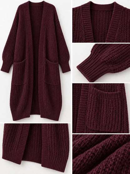 Plus size chunky knit cardigan, view 11