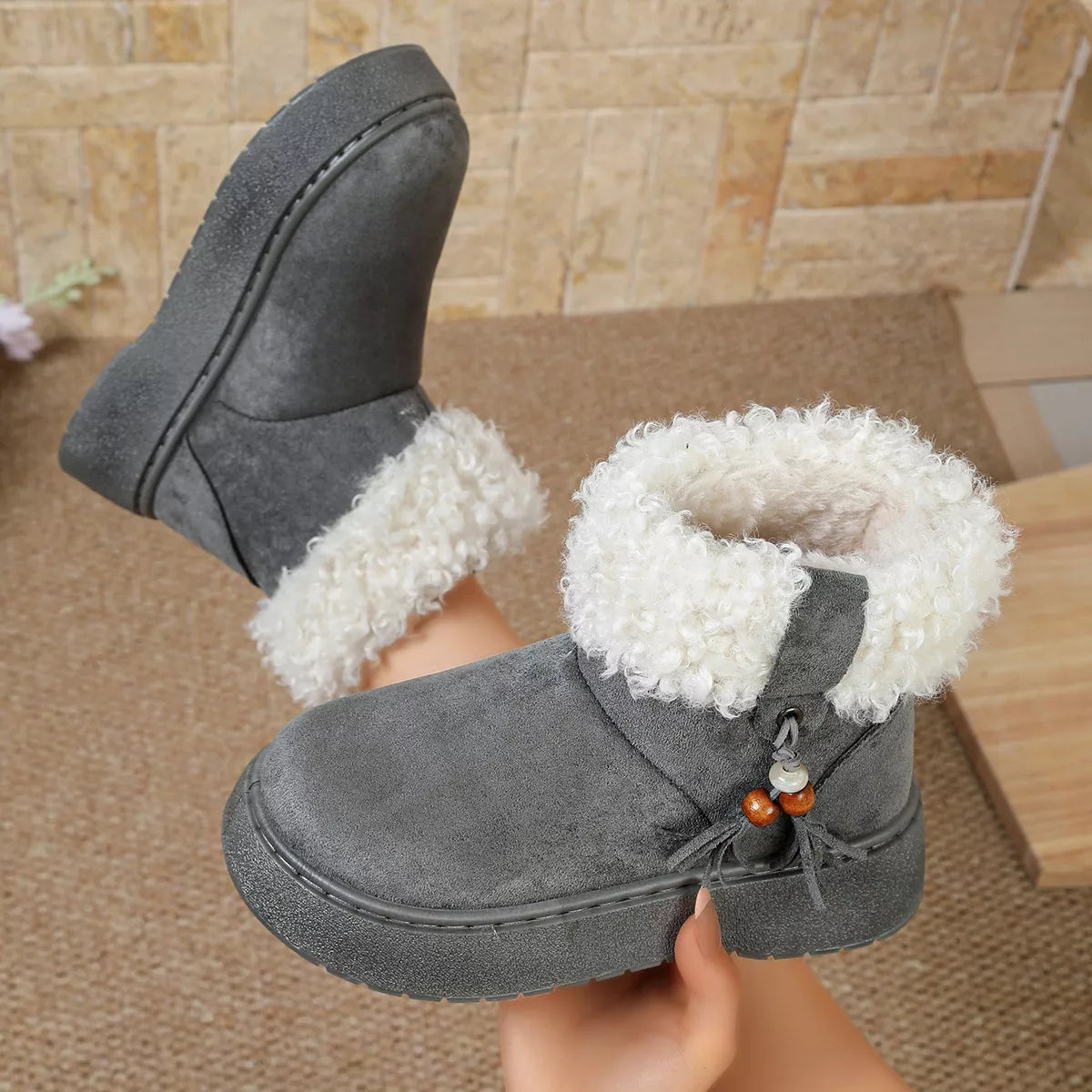 Round Toe Faux Fur Lined Boots
