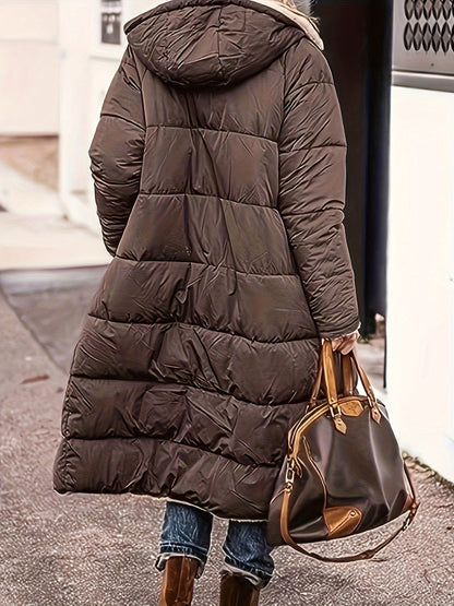 Plus Size Zip Up Hooded Coat