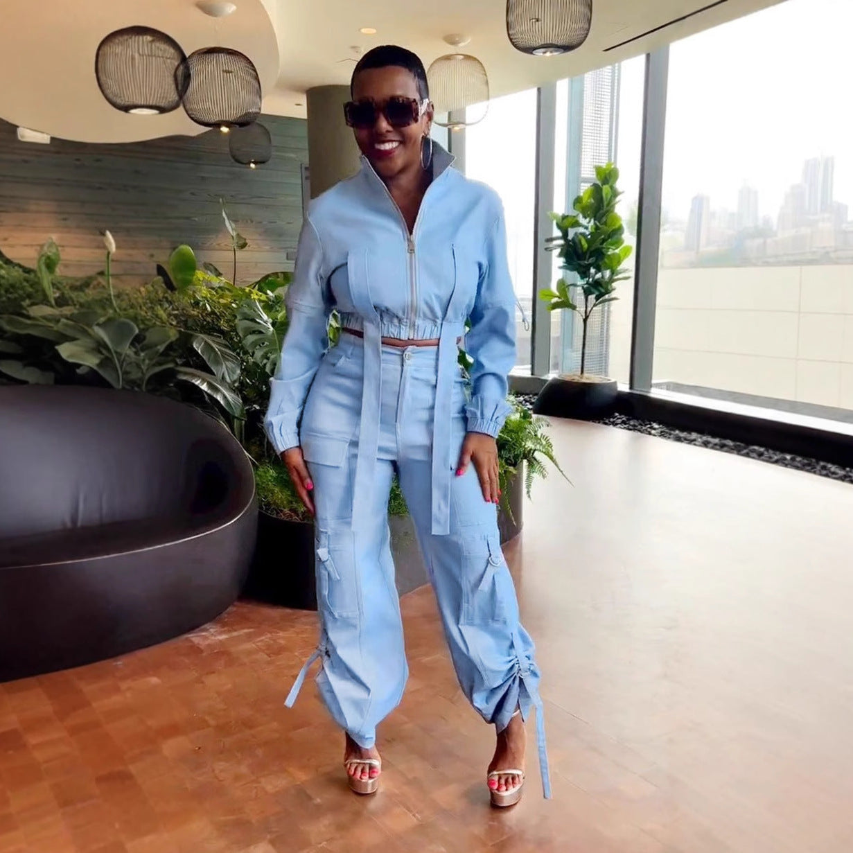 Multi pocket two-piece set