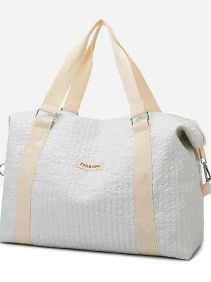 Oxford cloth weekender bag in light gray