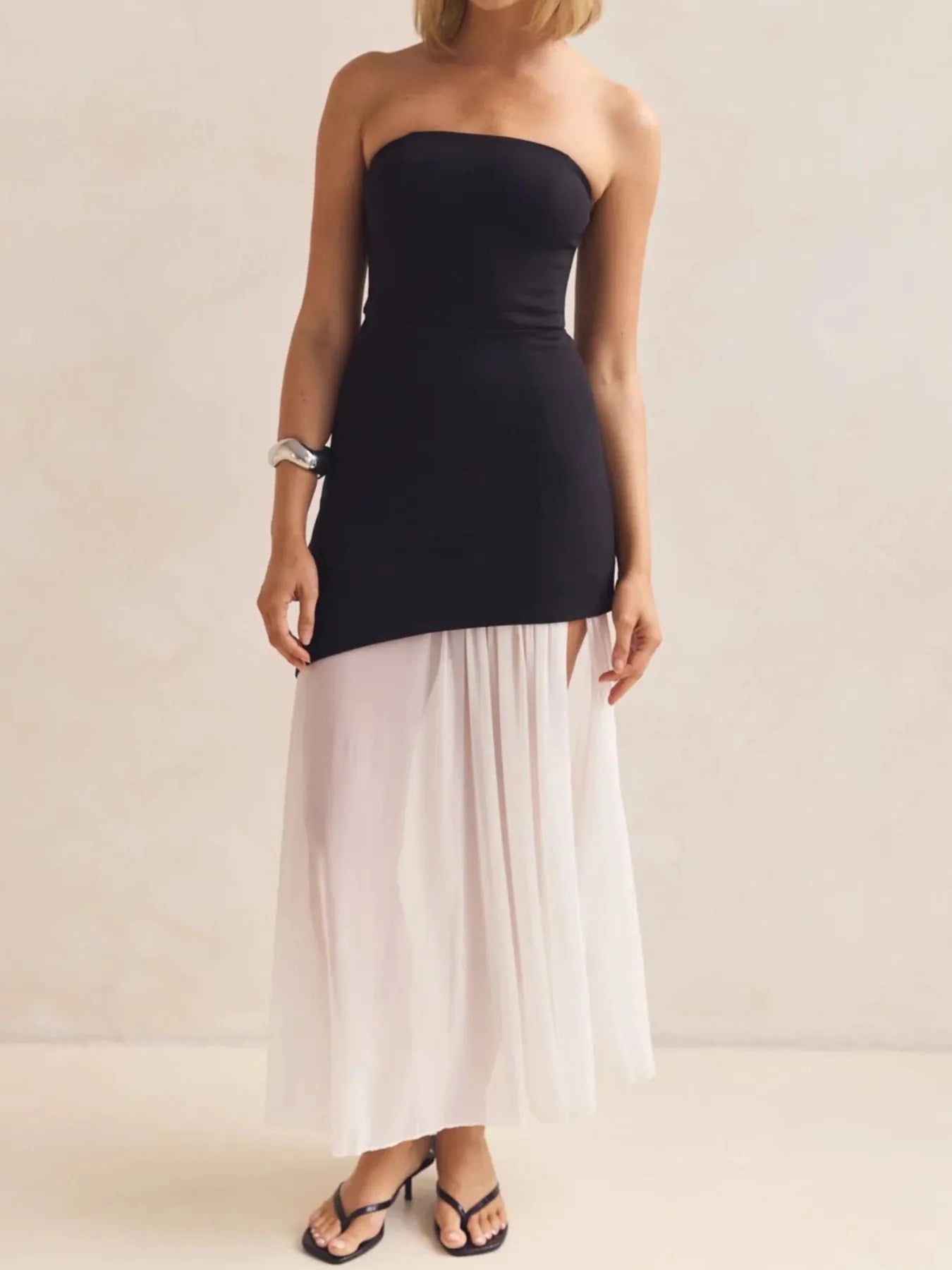 Layered Slit Tube Maxi Dress