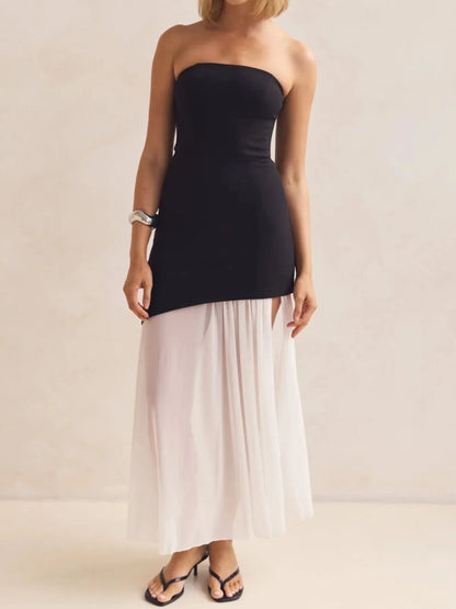 Layered Slit Tube Maxi Dress