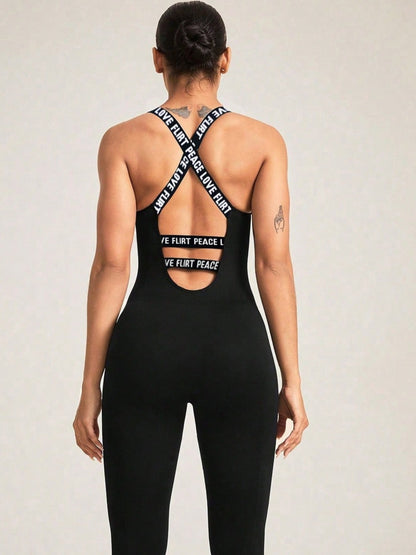 Back Sleeveless Active Jumpsuit