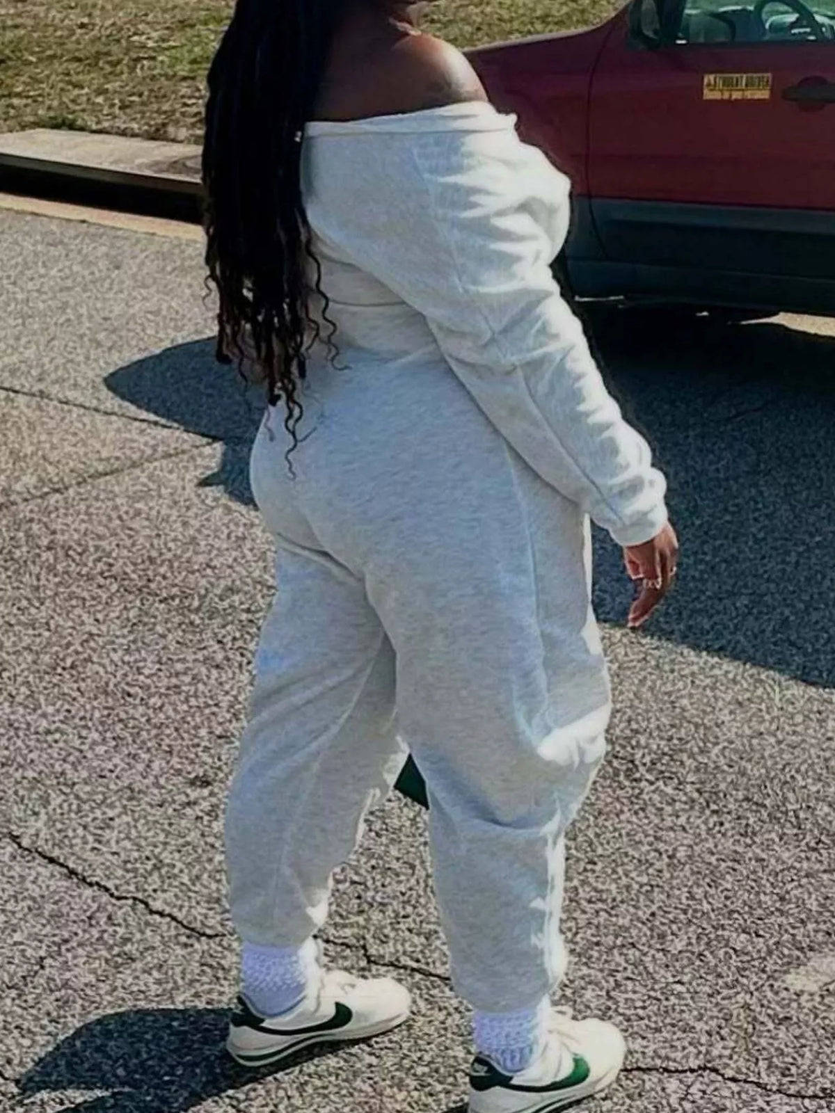 Off-Shoulder Long Sleeve Casual Jumpsuit