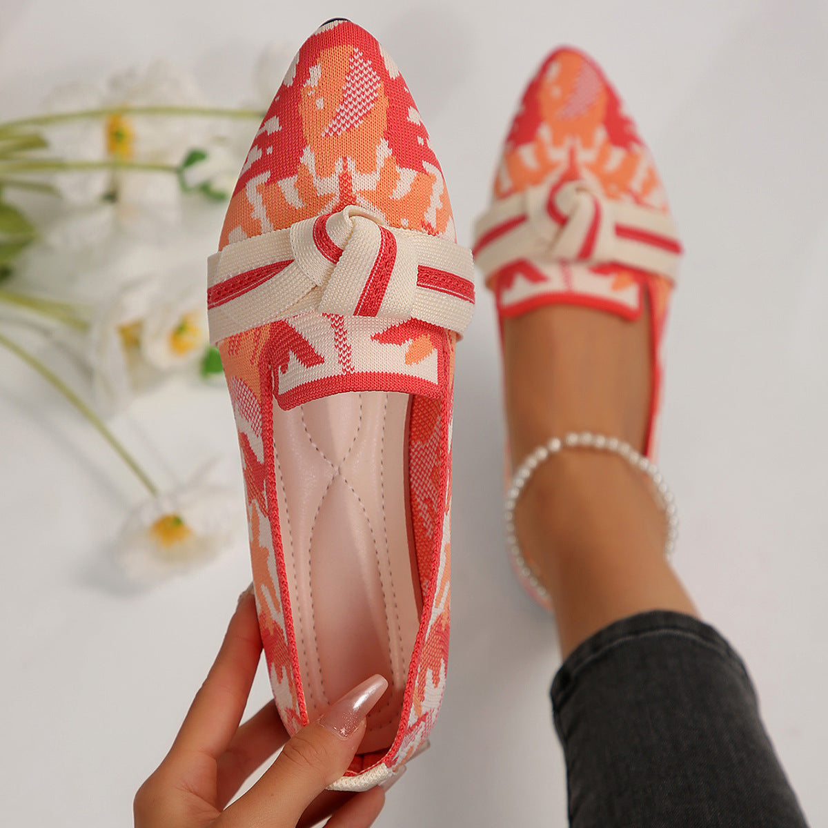 Point Toe Mesh Slip-Ons