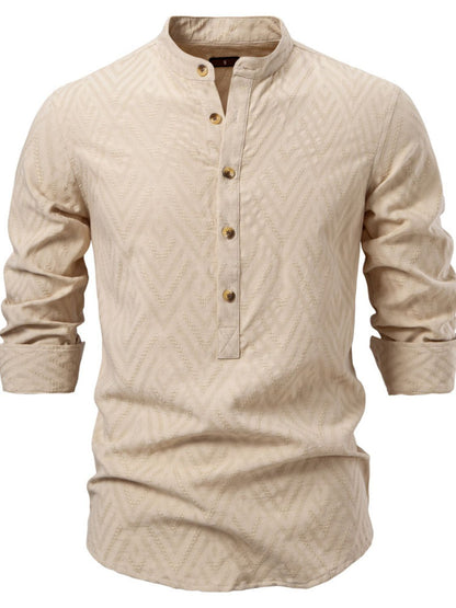 Men's Half Button Geometric Shirt