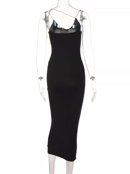 Leopard Print Spaghetti Strap Midi Dress