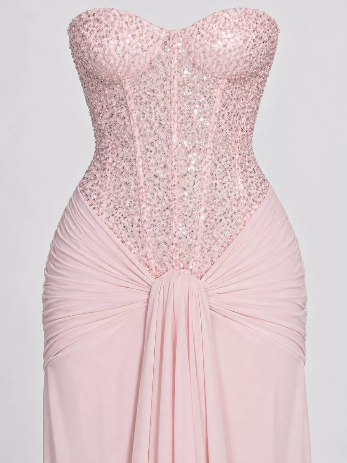 Plus Size Strapless Sequin Corset Dress for Parties