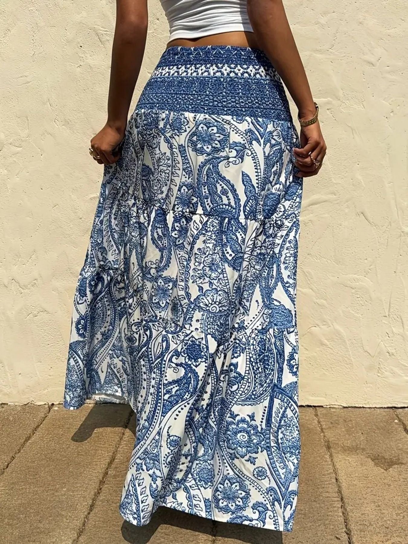 Paisley Print Maxi Skirt