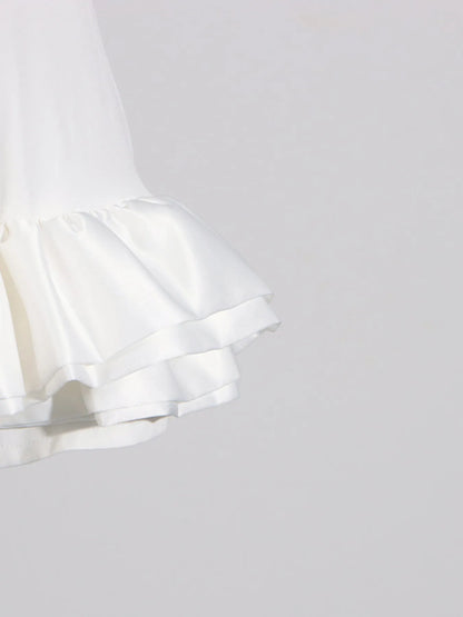 Ruffled Hem Sleeveless Mini Dress