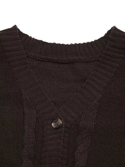 V-neck cable knit cardigan, view 9