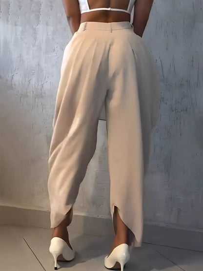 High-Waisted Wide Leg Pleated Pants