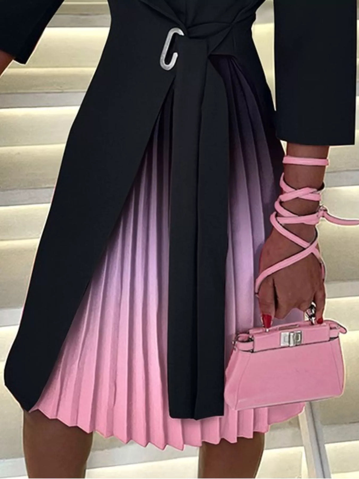 Pleated blazer midi dress, view 8