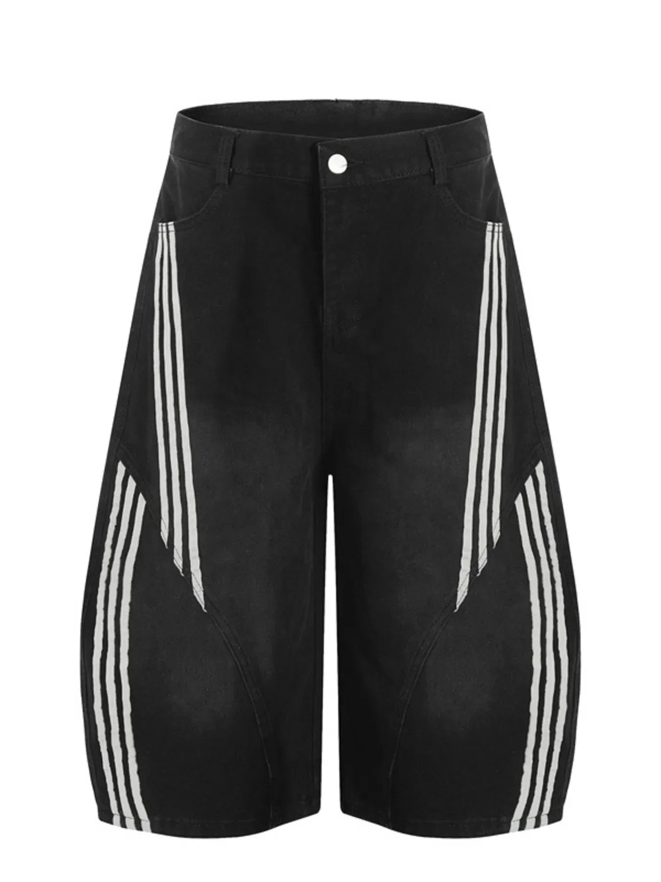 Men's Striped Loose Fit Denim Shorts